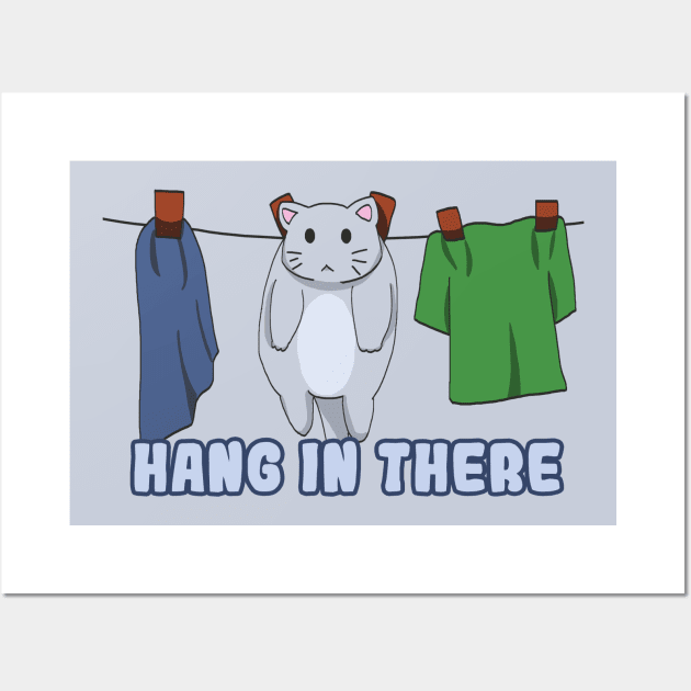 Hang in There - Cat Hanging Wall Art by Dearly Mu